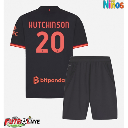 Camiseta AC Milan Omari Hutchinson #20 Tercera Equipación para niños 2026-27 manga corta (+ pantalones cortos)